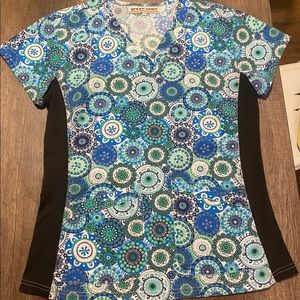 Green town scrub top